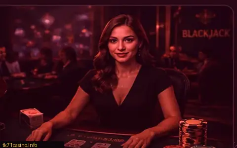Live dealer roulette and blackjack tables at tk71
