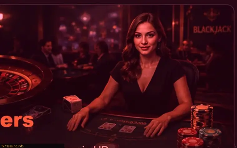 Live dealer table in the tk71 casino lobby